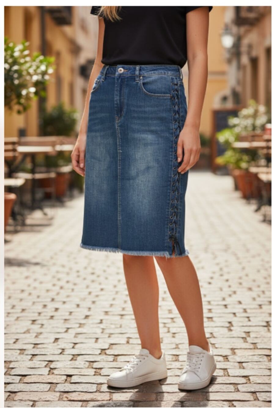 I Jeans by Buffalo Denim Side Laced Pencil Skirt size 29/8